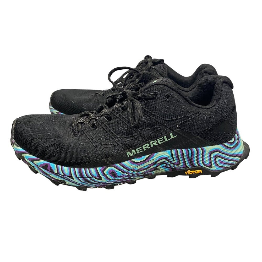 Merrell Moab flight trail Floatpro Running Shoes Black Marble Vibram Sole 8.5